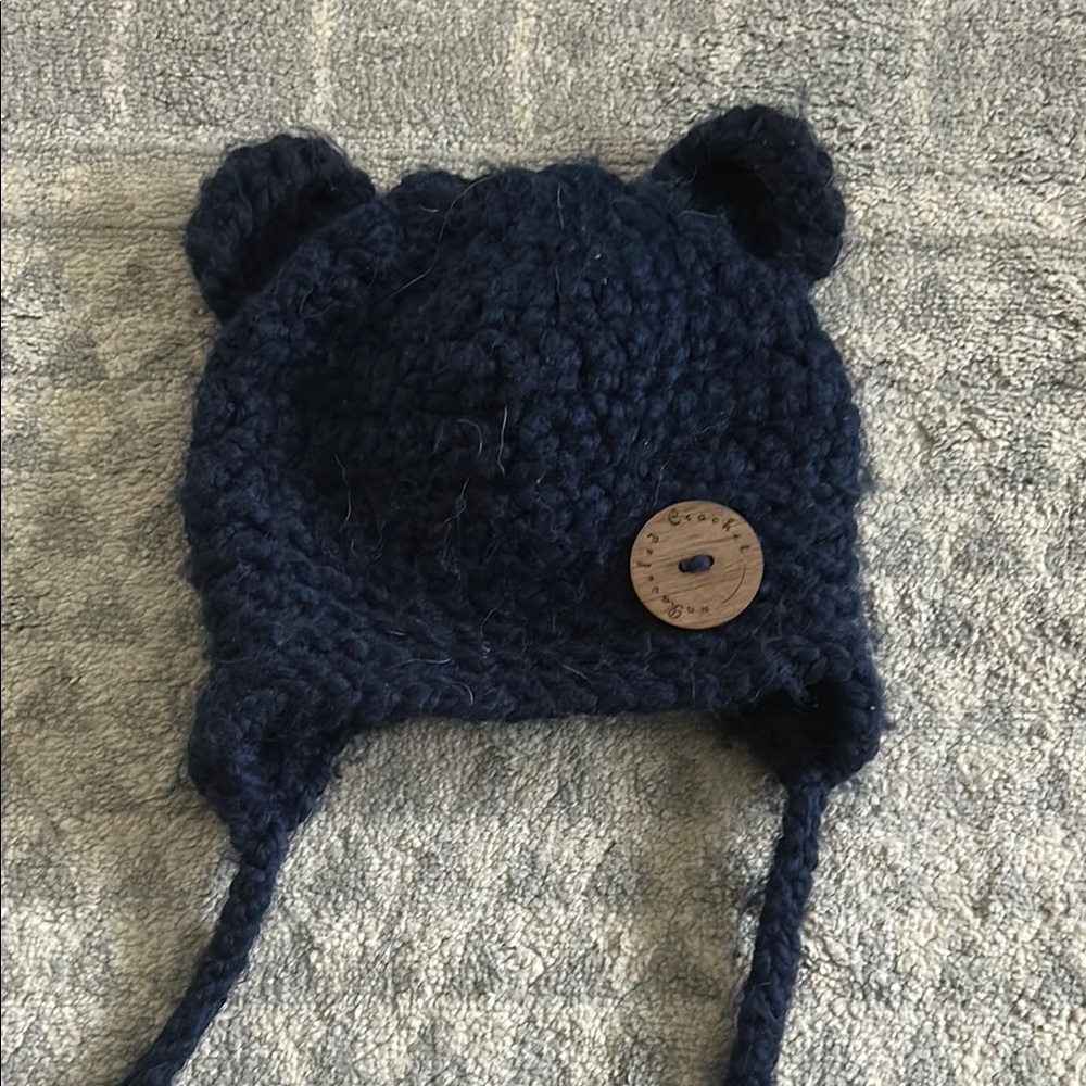 Cozy Knit Bear Ear Hat for Kids - Navy. Purchased on Etsy. Adorable on!!